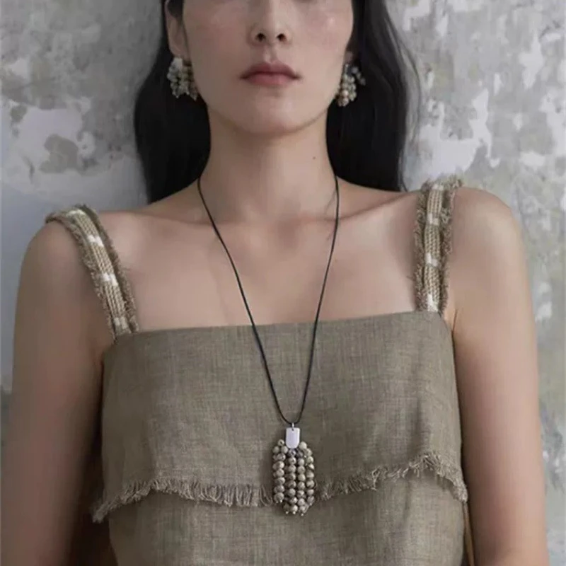 铜合金耳饰 Daccord澳洲菩提流苏串珠耳环耳坠个性复古百搭项链