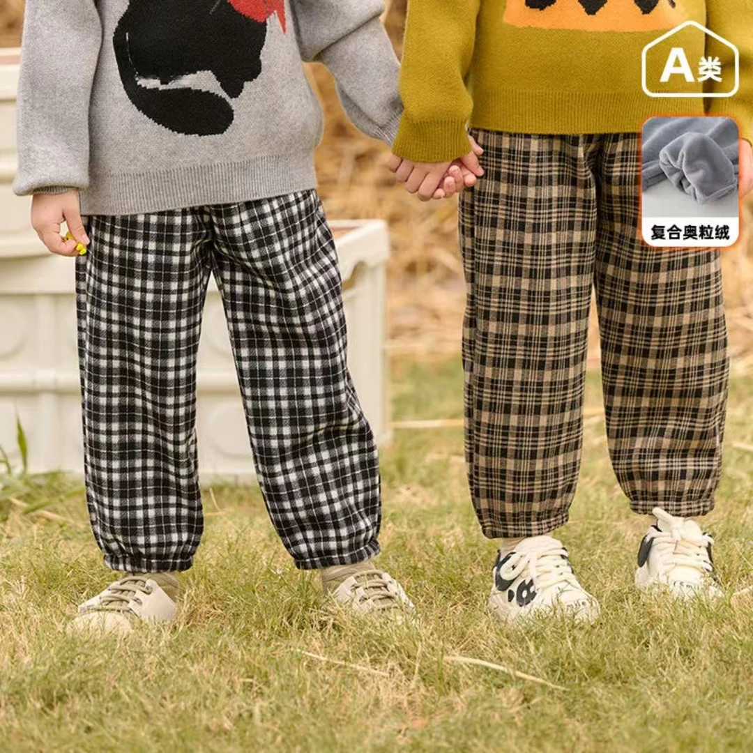 棉花堂男女童裤子秋冬儿童休闲运动裤中大童束脚长裤新款保暖卫裤