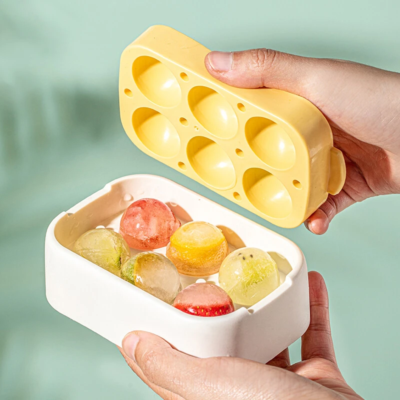 川岛屋冰球模具家用食品级迷你硅胶小冰格冰箱制冰盒圆形冻冰块盒