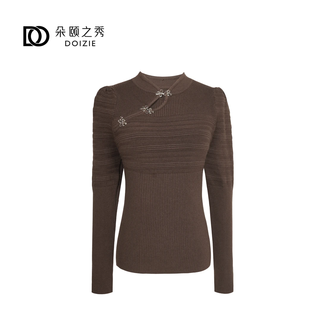 秋冬软糯舒适保暖国风修身气质上衣D-23822