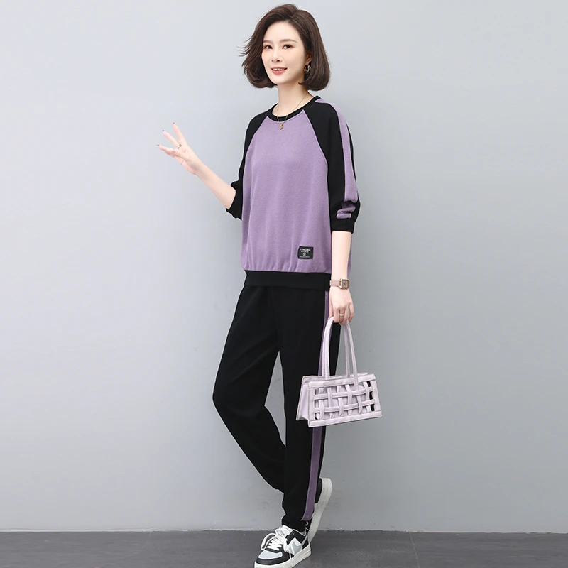 休闲运动套装2025新款初秋穿搭一整套减龄洋气时尚遮肉显瘦两件套