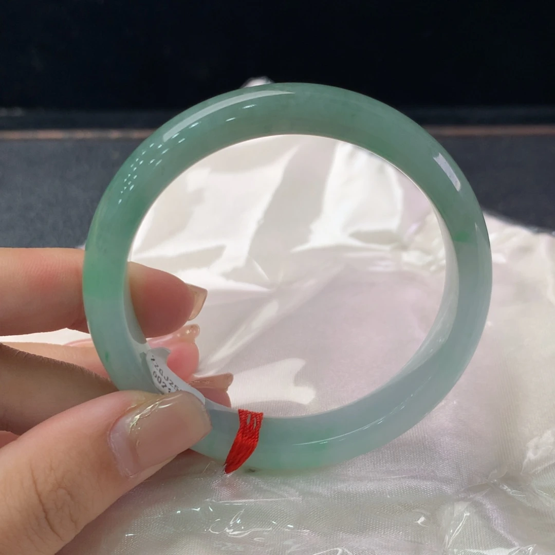 未镶嵌手镯翡翠缅甸A货翡翠 半山油青54 55