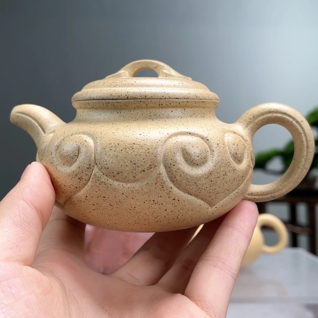 【闪购商品】茶壶紫砂芝麻绿仿古如意容量170cc