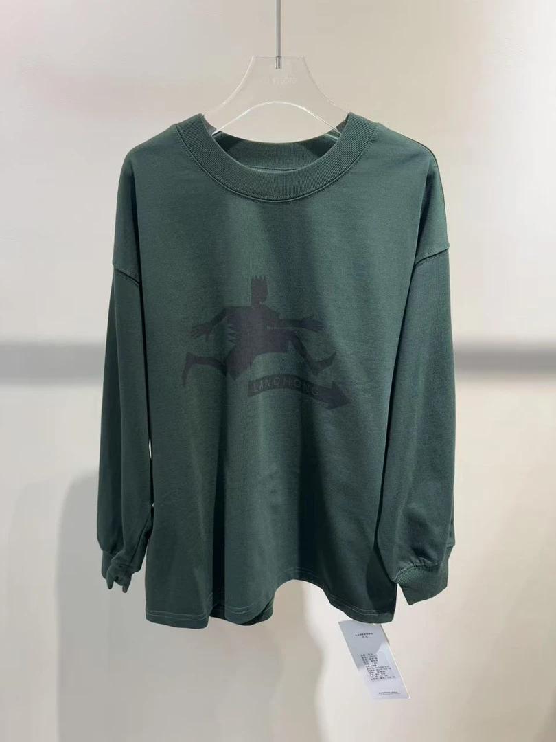 XTJ STUDIO童装 设计师款 LC 胸口箭头图案长袖T恤 春款