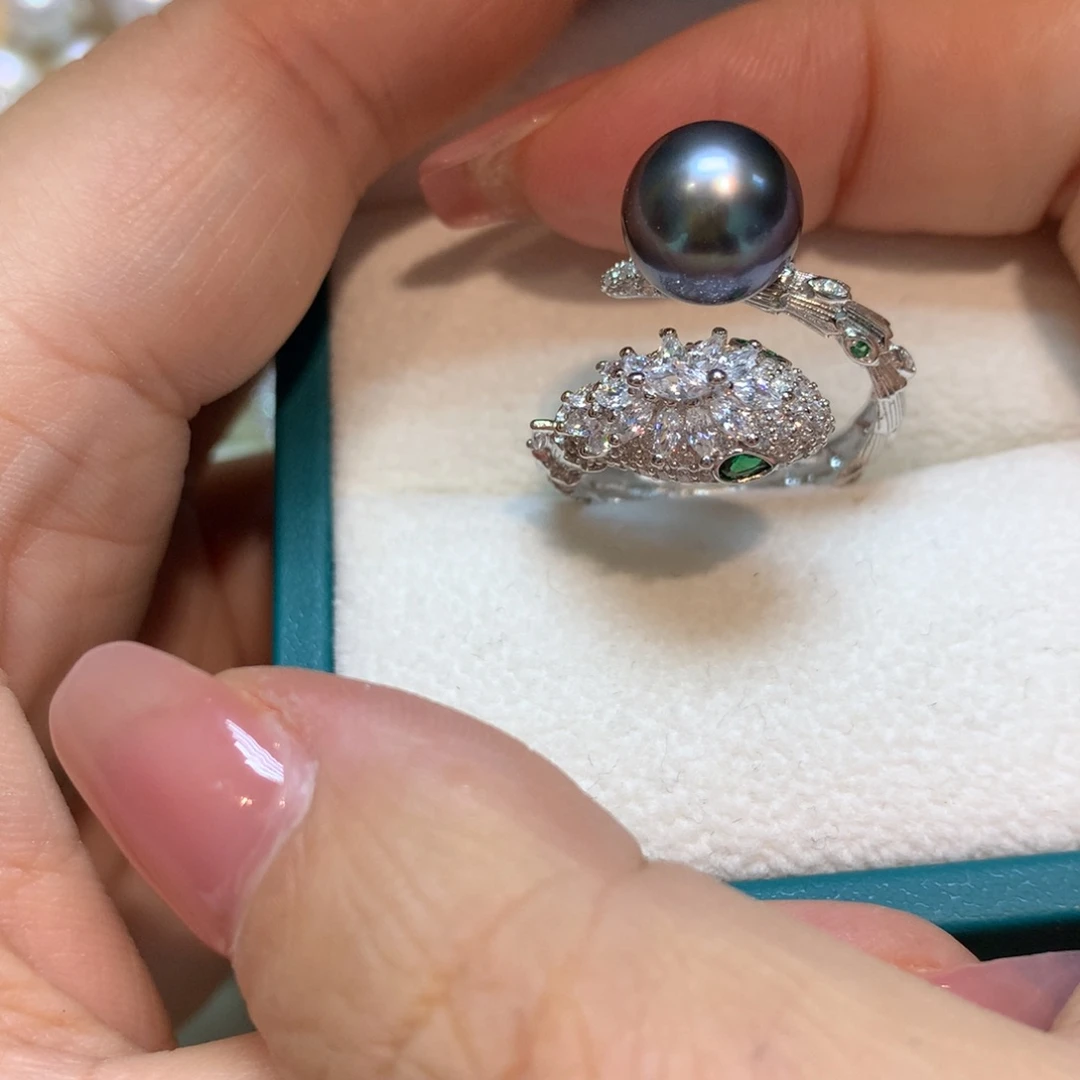 海水珍珠戒指银S925镶嵌