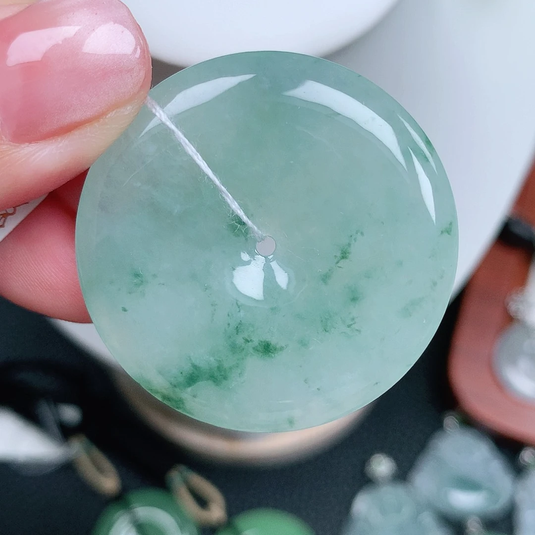 翡翠未镶嵌颈饰平安38-5.5