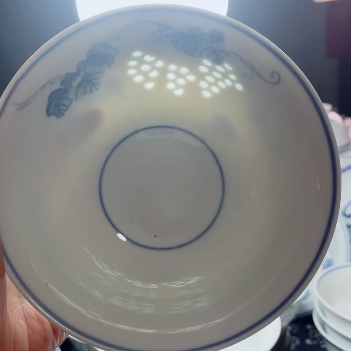 青花玲珑6寸面碗葡萄
