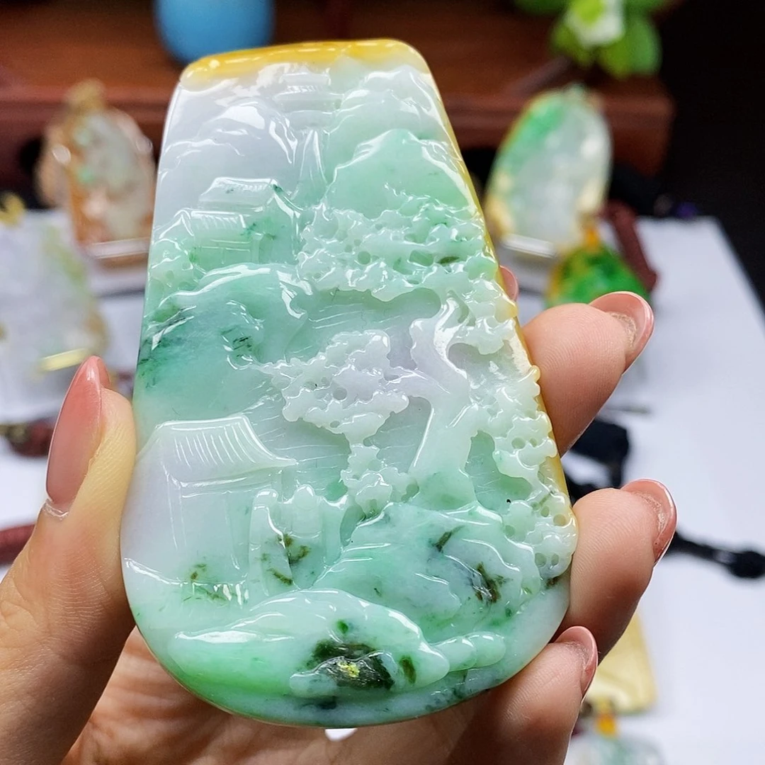 颈饰未镶嵌翡翠天然翡翠A货