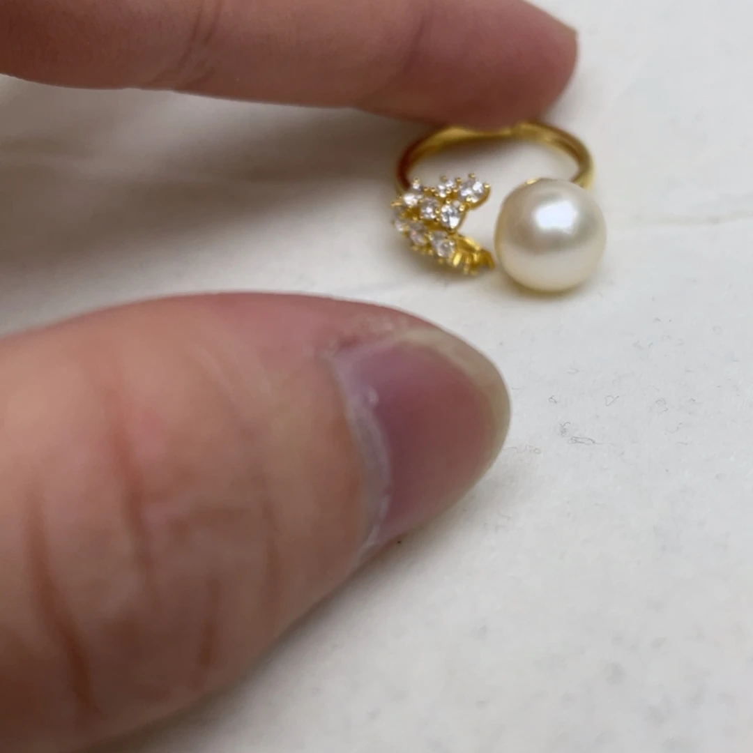银S925镶嵌戒指海水珍珠