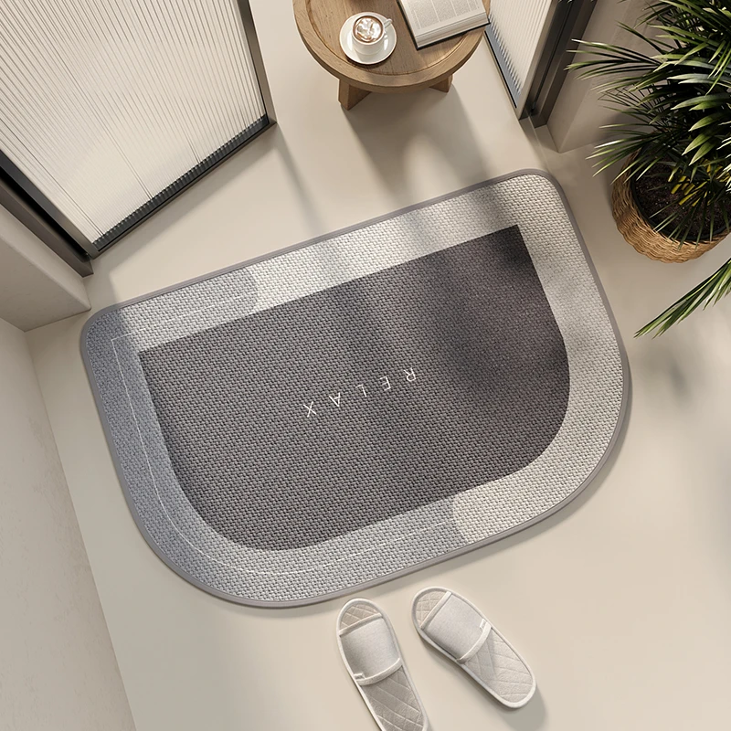 亚麻编织浴室防滑垫轻奢厕所耐脏卫生间地垫子洗手间门口吸水脚垫