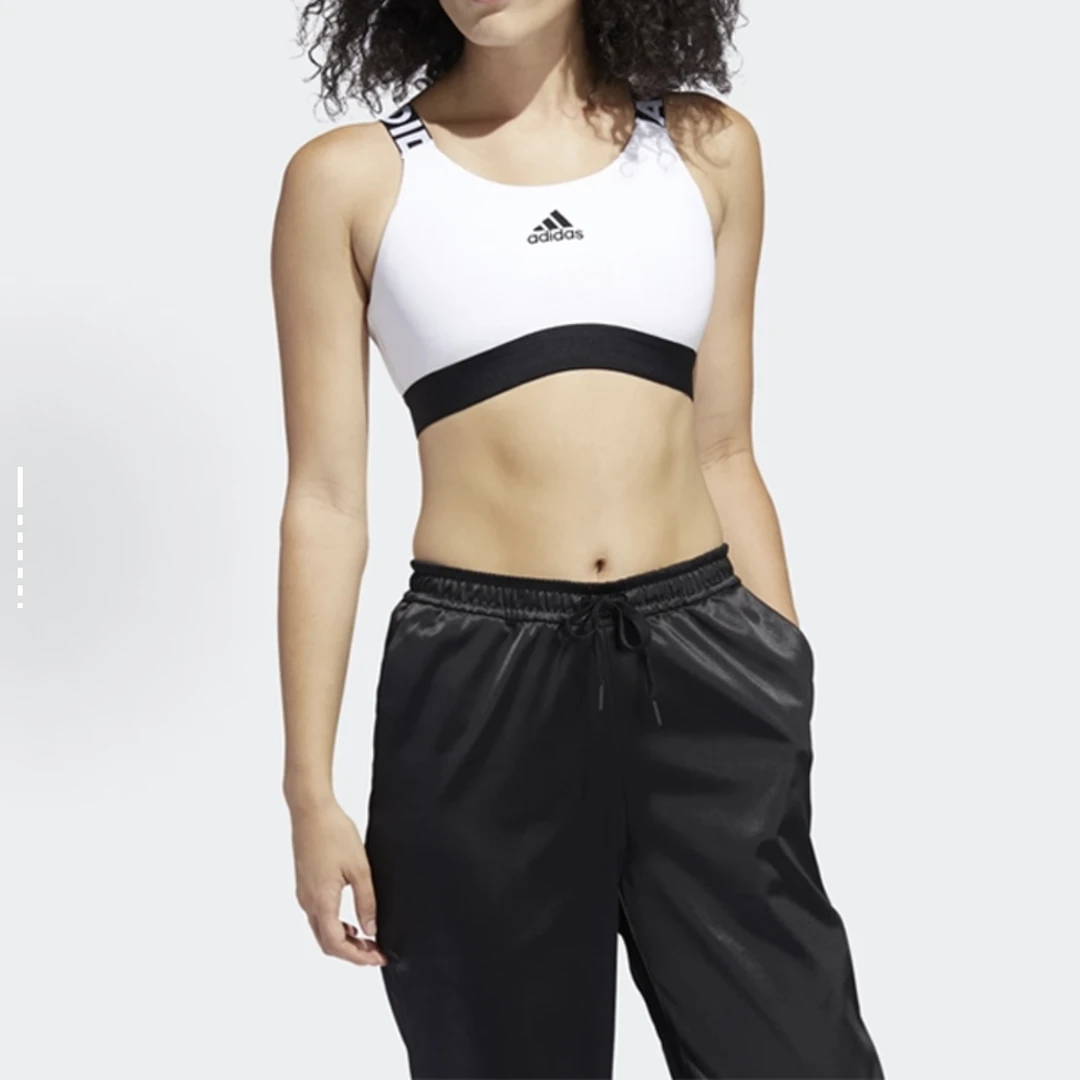 adidas中强度训练健身运动内衣女款白色网红款运动服女