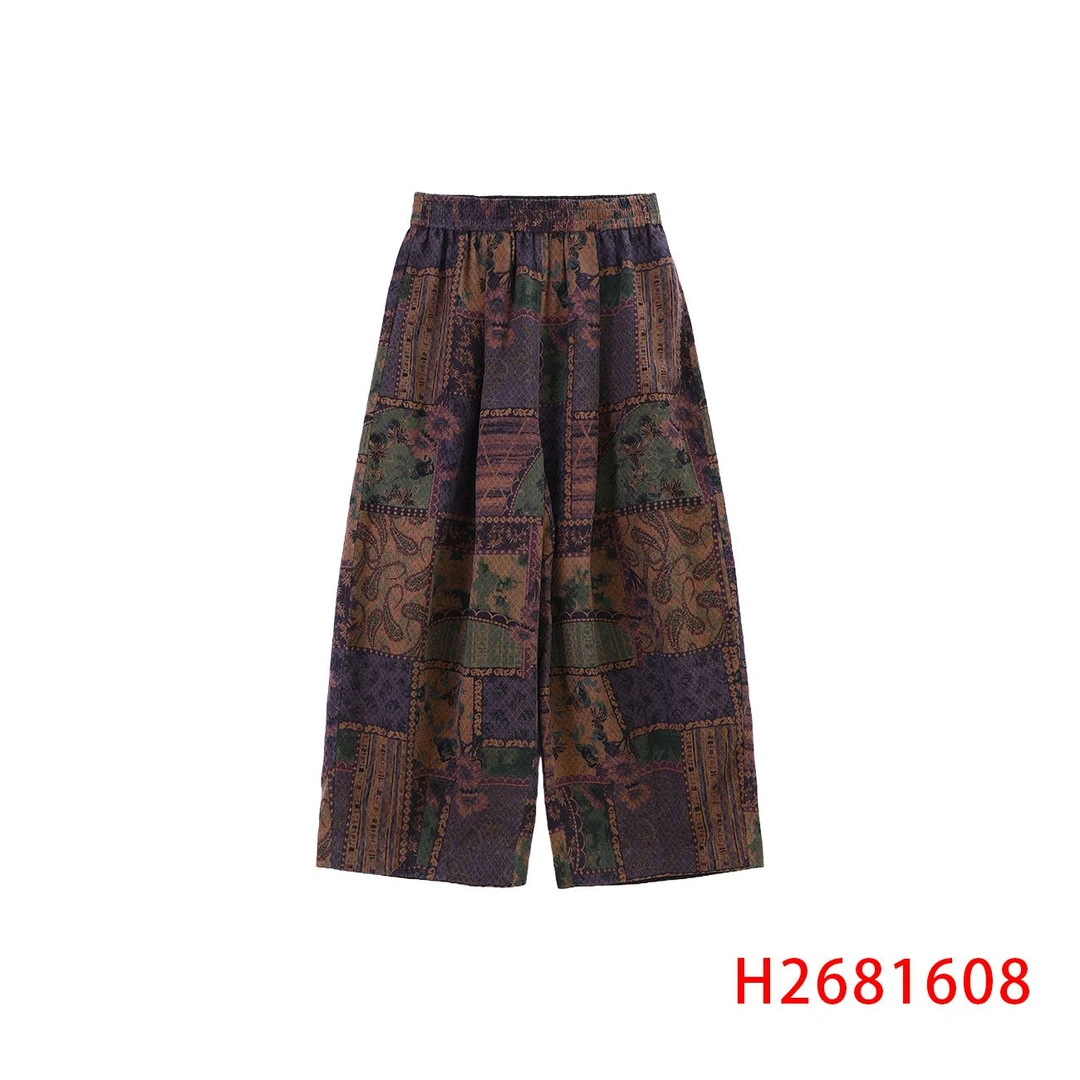 【粉丝专享】 双面穿小菱格原色印花裤子  2681608