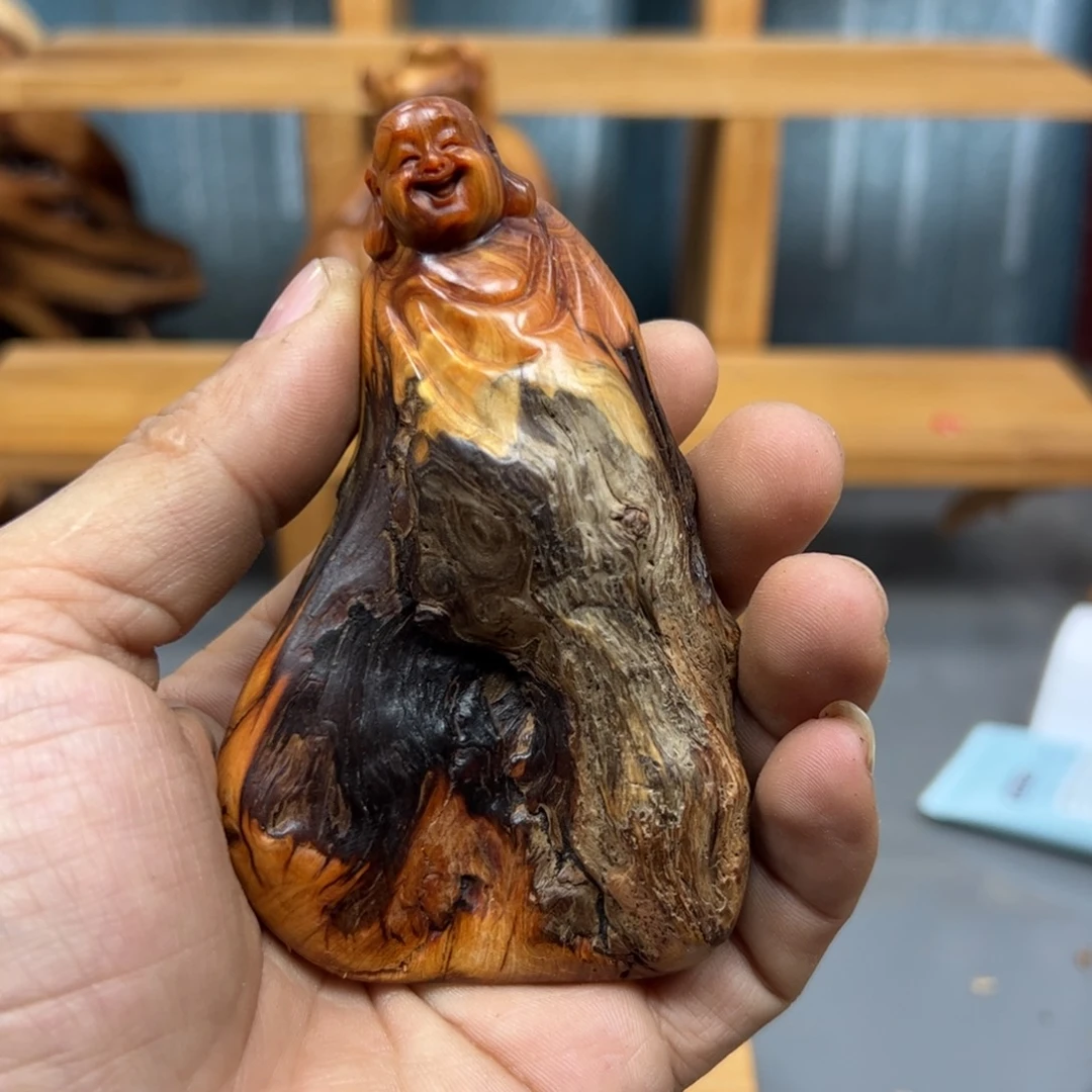 周***木崖柏木摆件手把件