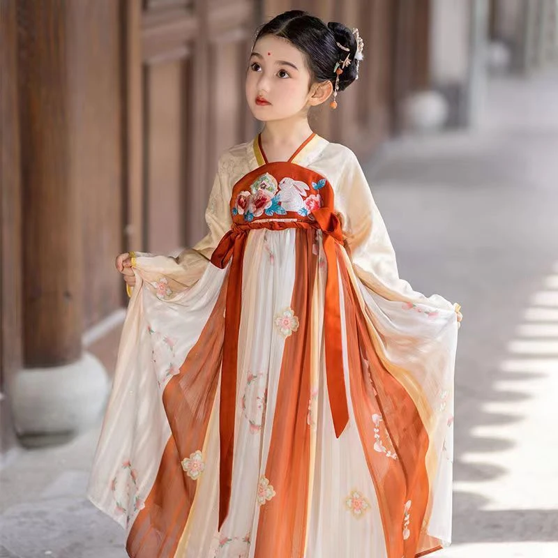 儿童汉服模特图与图片不一样以直播间展示为准