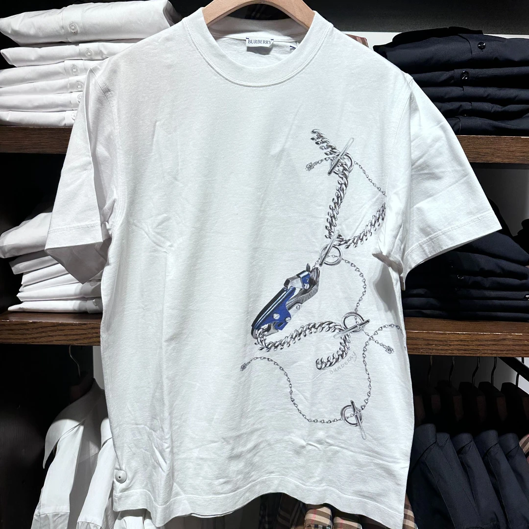 【香港直邮】Burberry博柏利男款T恤休闲款纯棉圆领短袖T 80893341