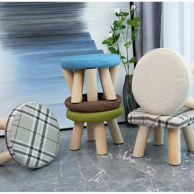 小凳子时尚创意换鞋凳实木矮凳客厅布艺沙发凳圆凳坐墩凳子家用