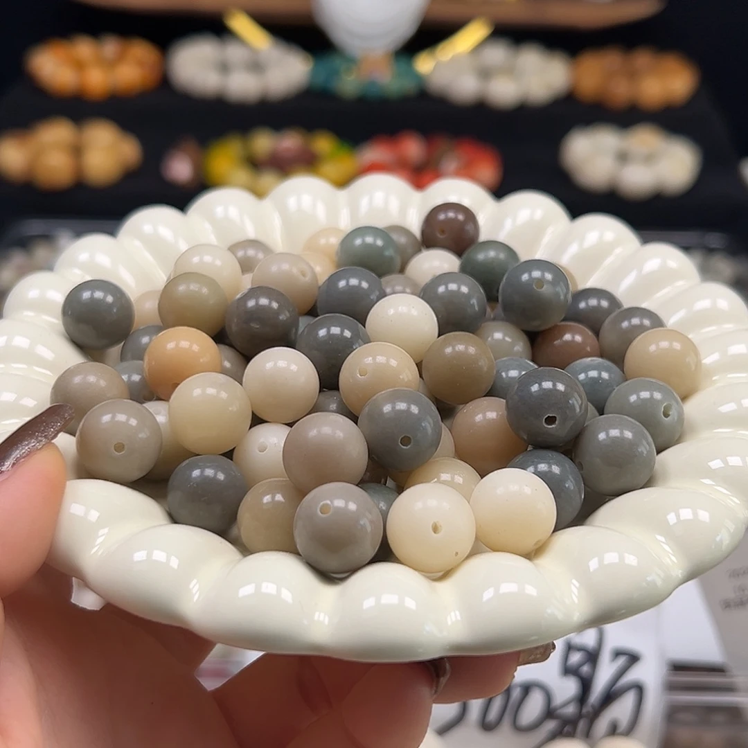 菩提根/象牙果手串卡14莫蓝蒂圆150颗个别不通孔