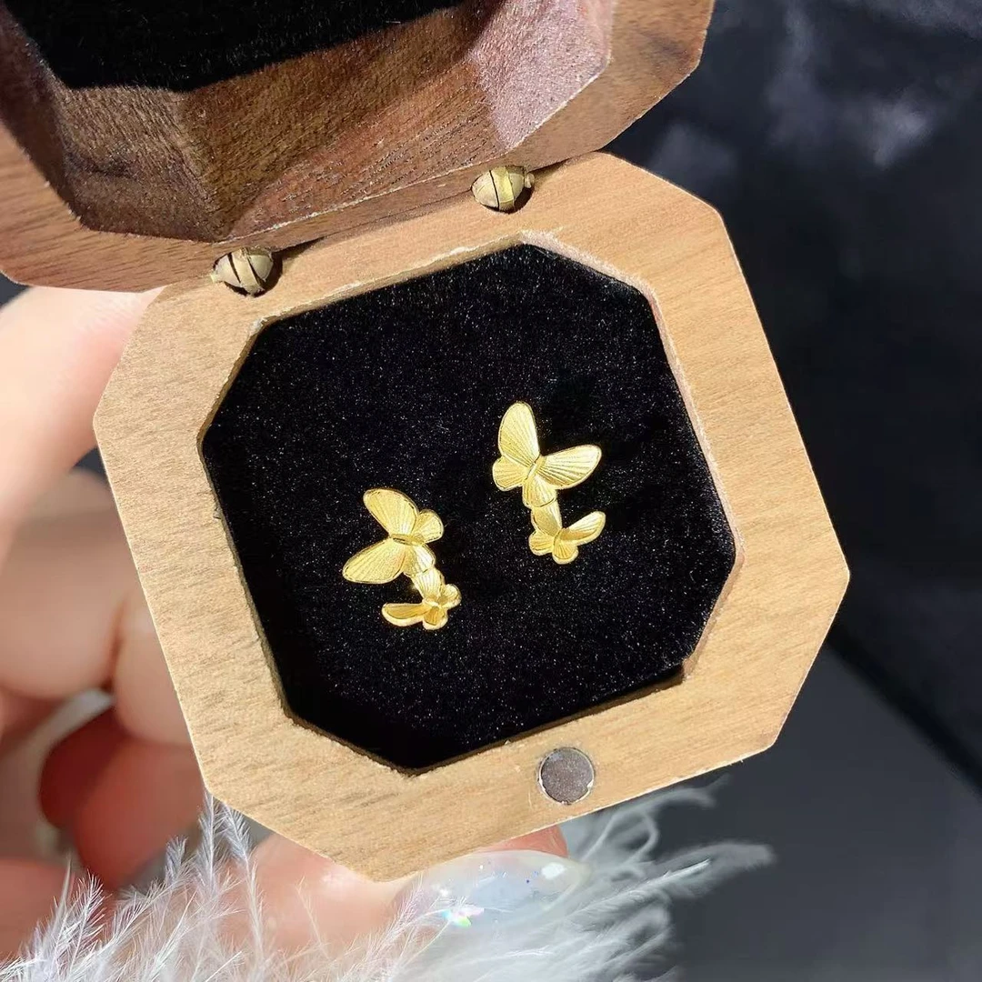 【伟新源】足金999 5G工艺 蝶舞翩翩直针1.49克