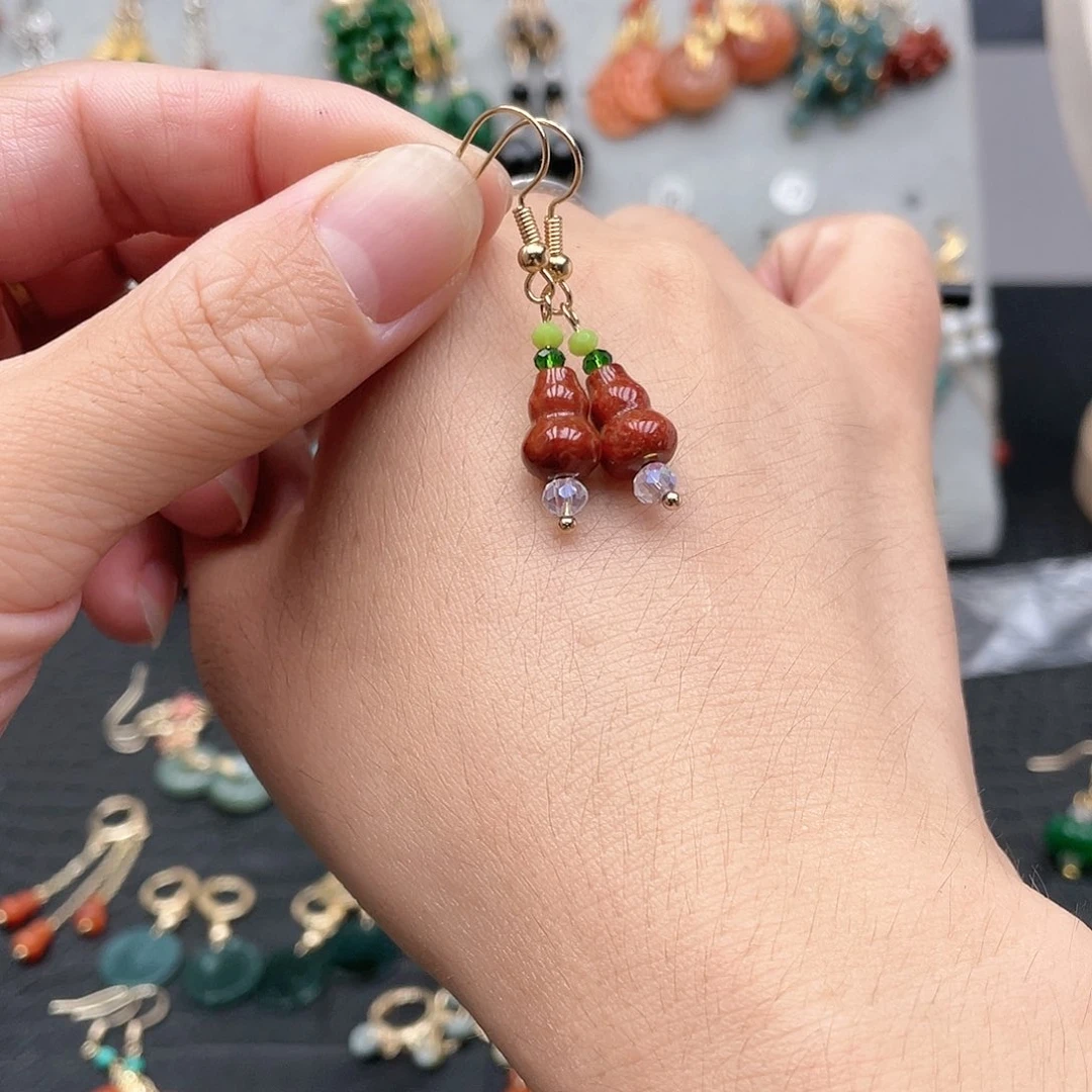 翡翠合金耳饰2226