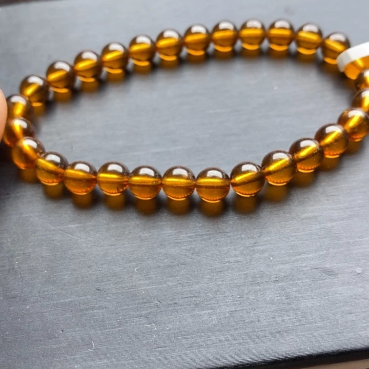 石榴石（芬达石）未镶嵌手链6.3mm稀有色芬达石