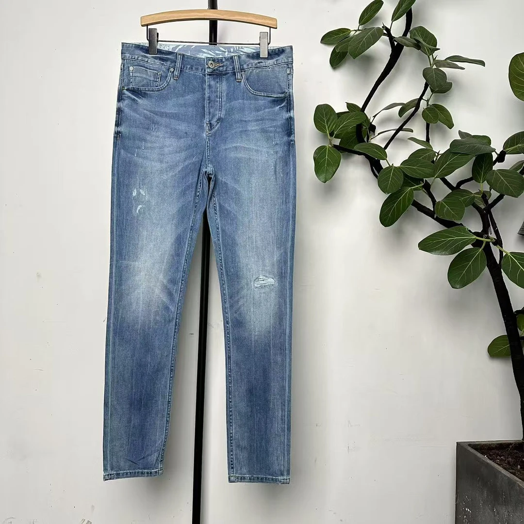 O-25 潮牌新款水洗蓝色时尚直筒牛仔裤 31603