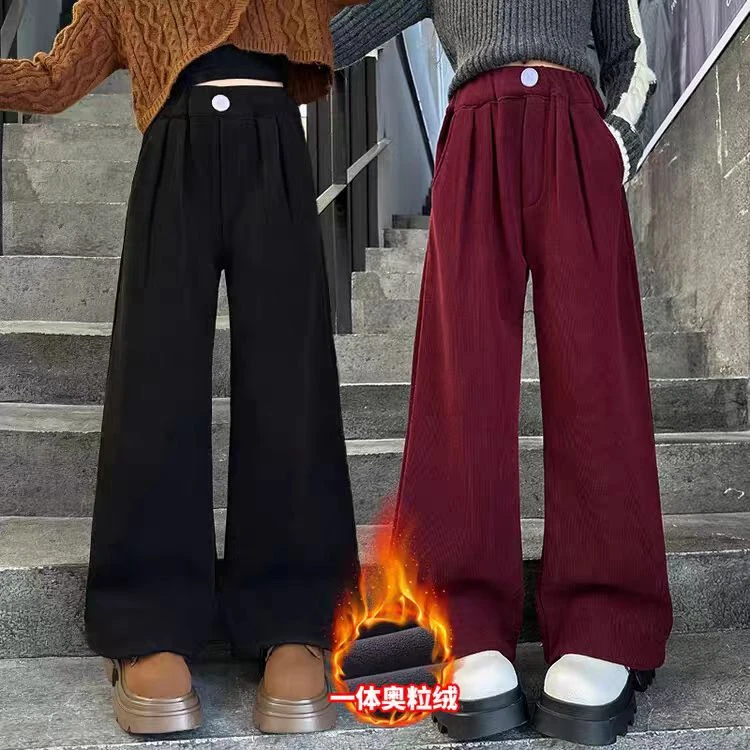 女童灯芯绒加绒裤子