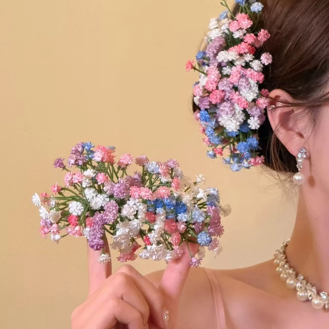 刘亦菲同款满天星发夹女氛围感甜美侧边夹礼服头花头饰中式古风抓