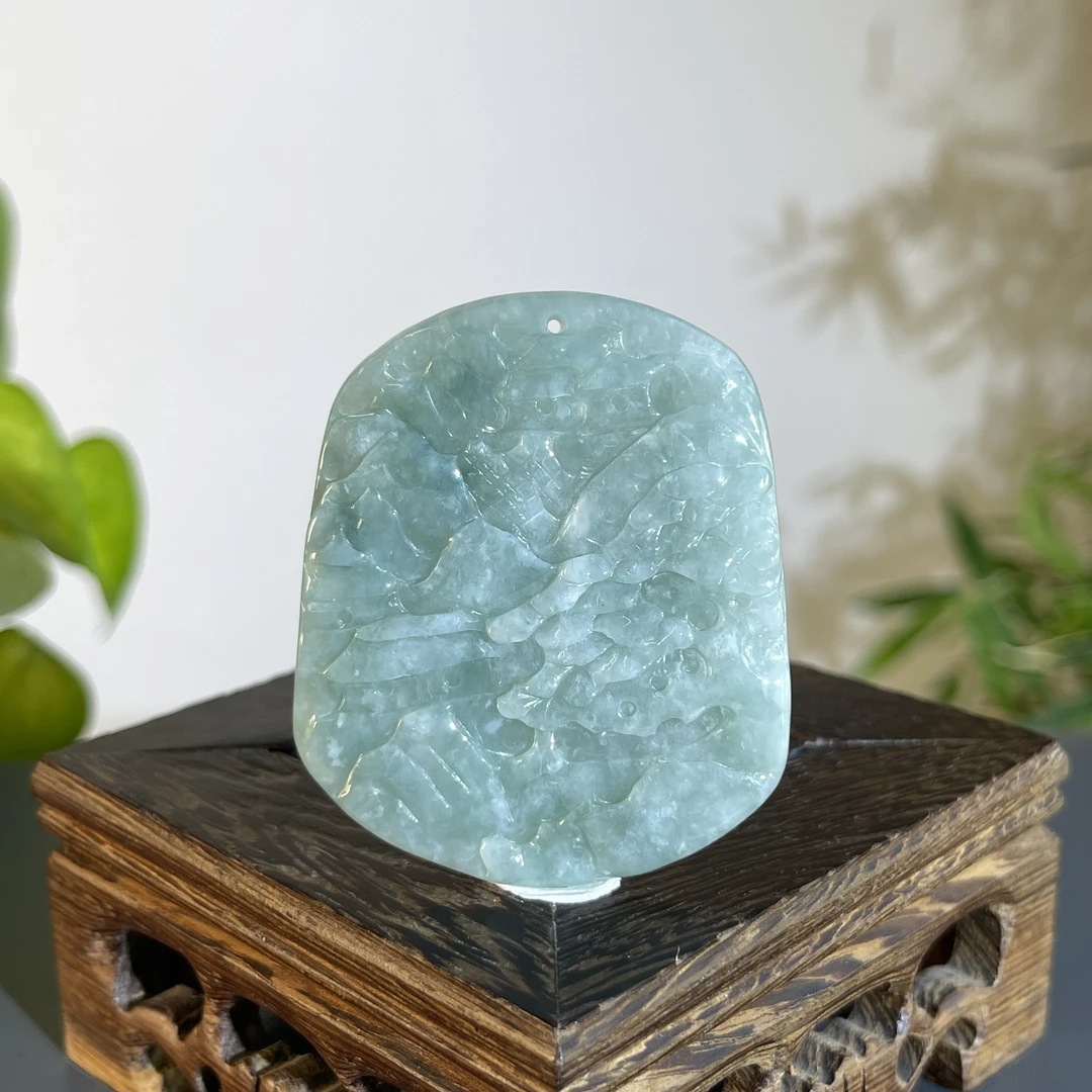 JTW21-01 天然缅甸A货翡翠  山水牌