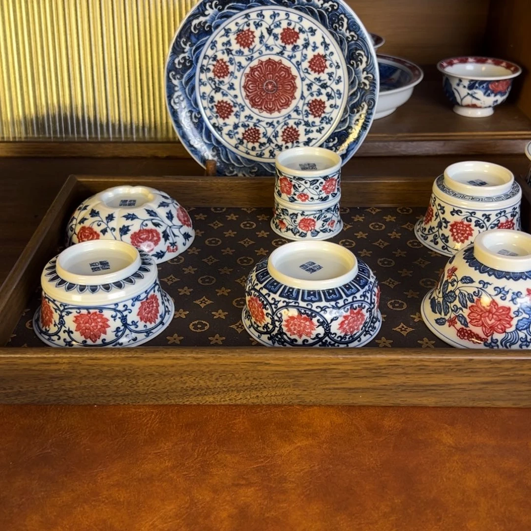 摆件景德镇手工手绘茶器百宝箱