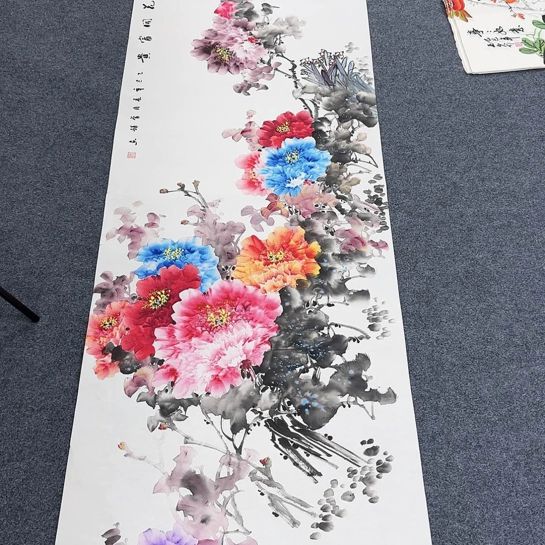 国画作品小姐姐放漏中