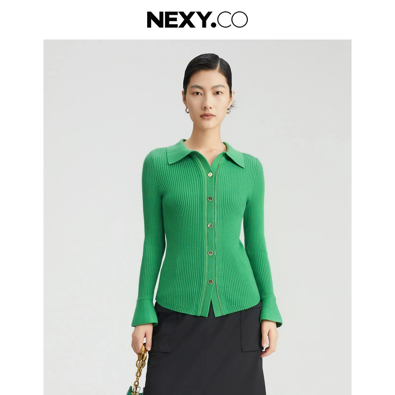 NEXY.CO/奈蔻【星线好物】复针织长袖古羊毛衫XI00154H5