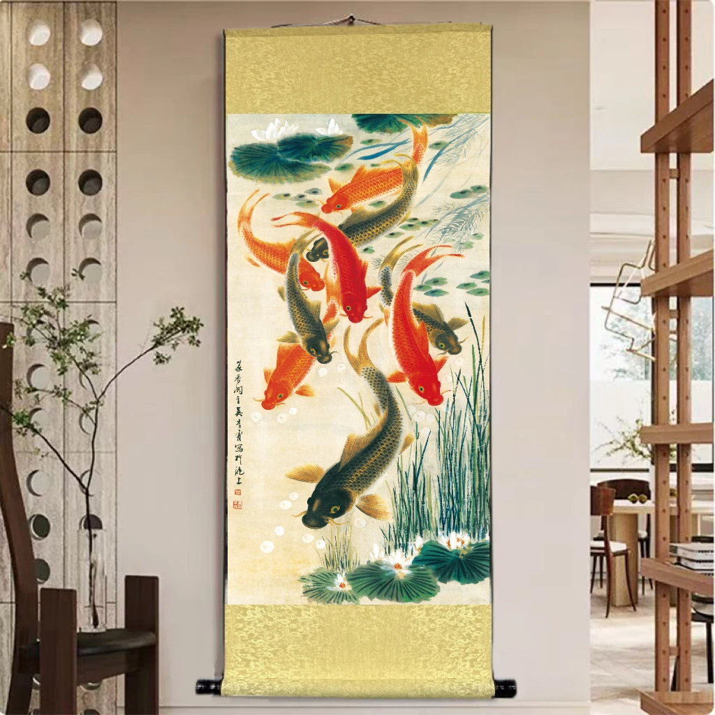 《九鱼》 宽45高140 国画