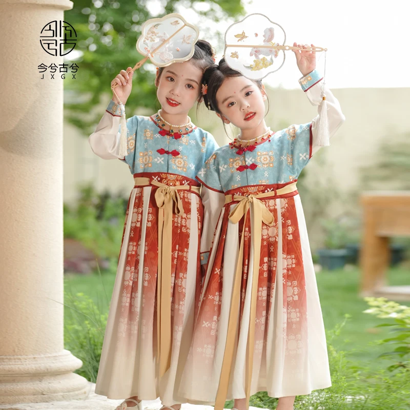 【楚尧】今兮古兮春秋女童古风复原汉服儿童国风长袖唐装表演古装