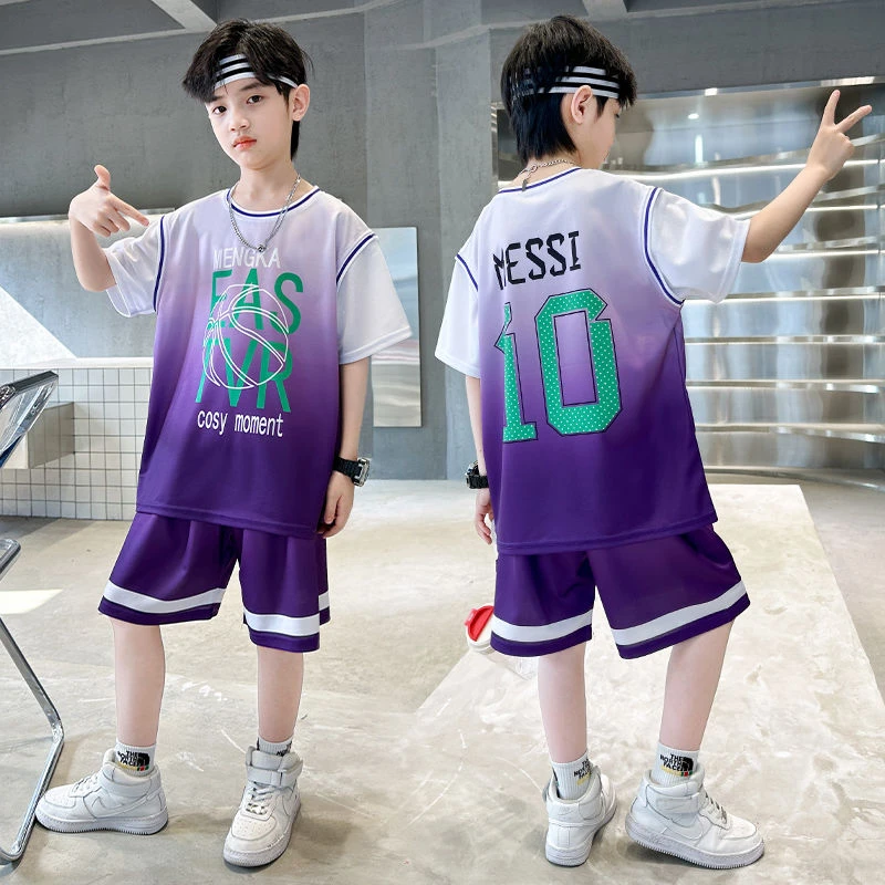 儿童篮球服夏季套装男童运动装中大童短袖两件套男孩训练服速干衣