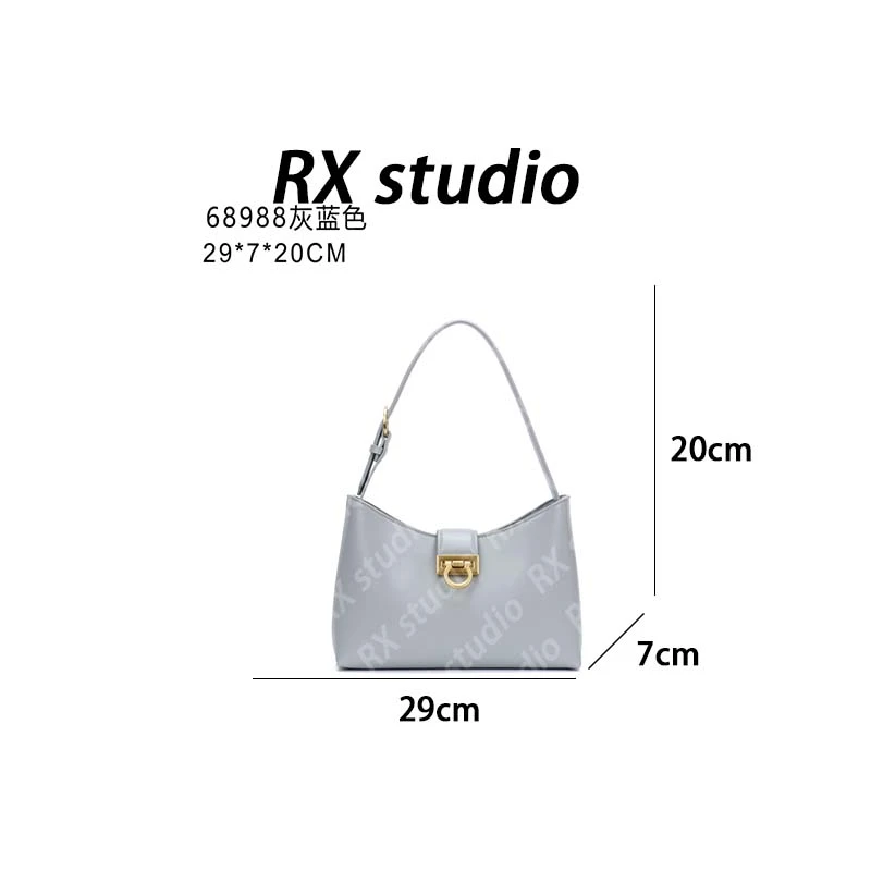 【南沙瑞熙】QYX-68988-灰蓝色-轻奢小众设计感时尚百搭女士包包