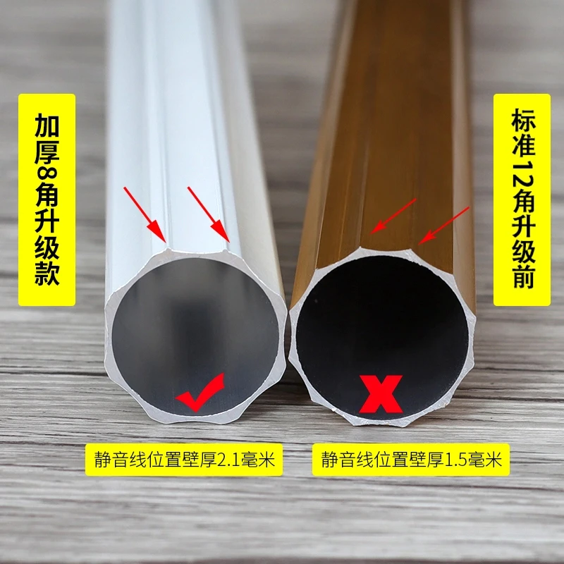 加厚简约窗帘杆罗马杆拉杆非免打孔单杆子双杆铝合金静音全套配件