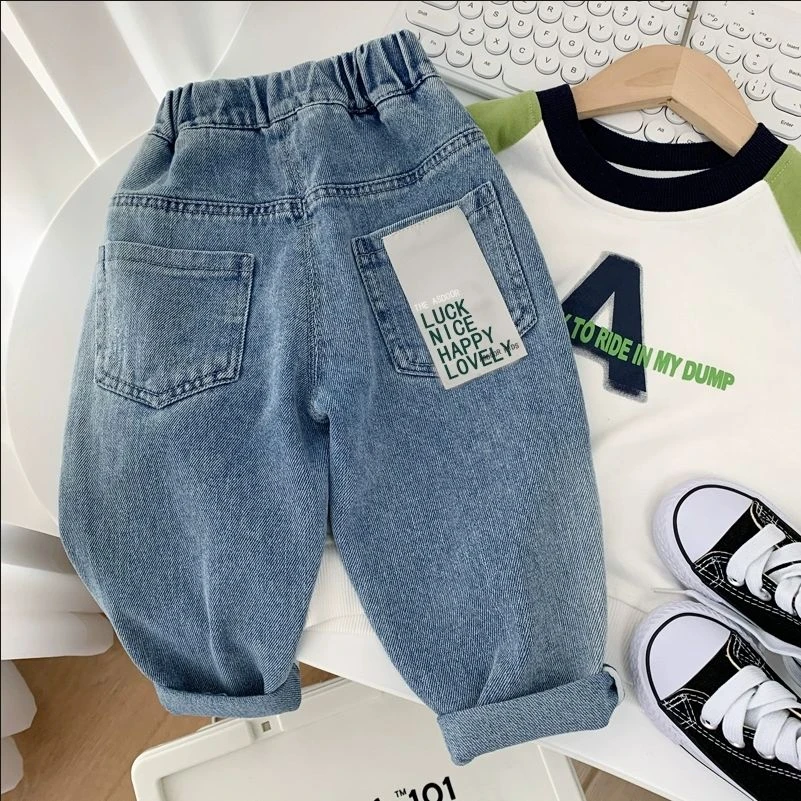 男童牛仔裤春秋装裤子2025新款儿童柔软长裤秋季中小童时尚休闲裤
