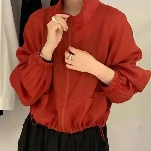 防晒衣女2025春夏新款韩版百搭立领宽松简约拉链薄款防晒服短外套