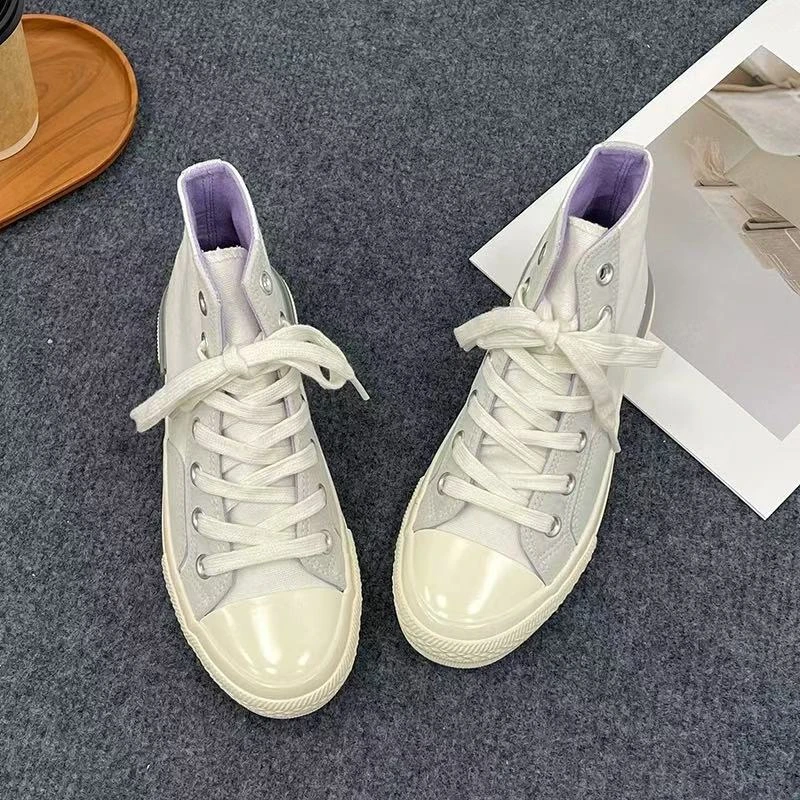 秋冬新款女学生休闲百搭高帮帆布鞋8607