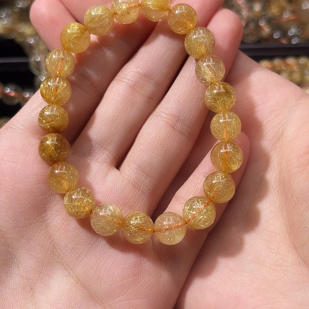 O****发晶手串未镶嵌金钛晶