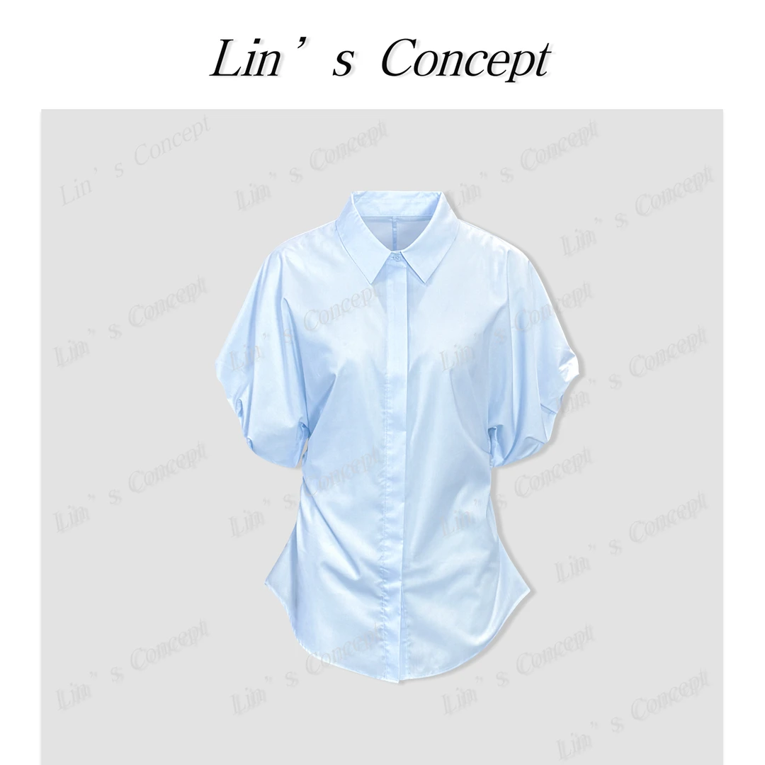 【Lin's concept】极简设计师款花苞收腰衬衫 DL2405706
