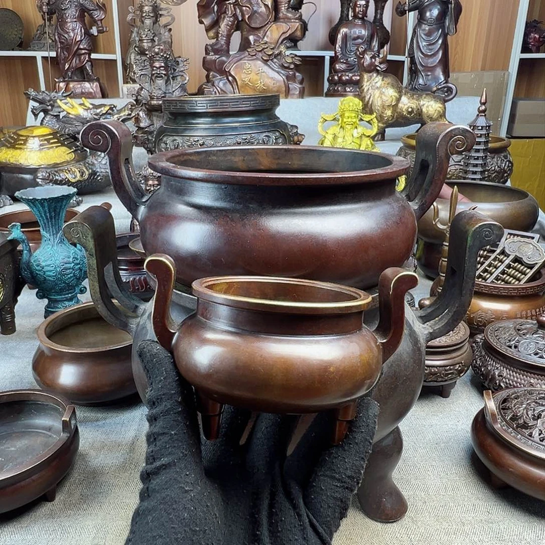 铜香炉铜摆件铜工艺品风水摆件