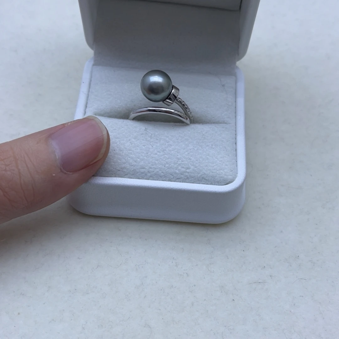 海水珍珠银S925镶嵌戒圈