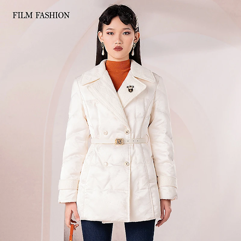 一电影一时装冬季简约时尚中长新款羽绒服外套女保暖 FECI142515