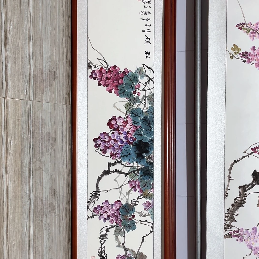 国画书画作品带框163×48