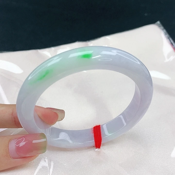 翡翠未镶嵌手镯圈56，04044