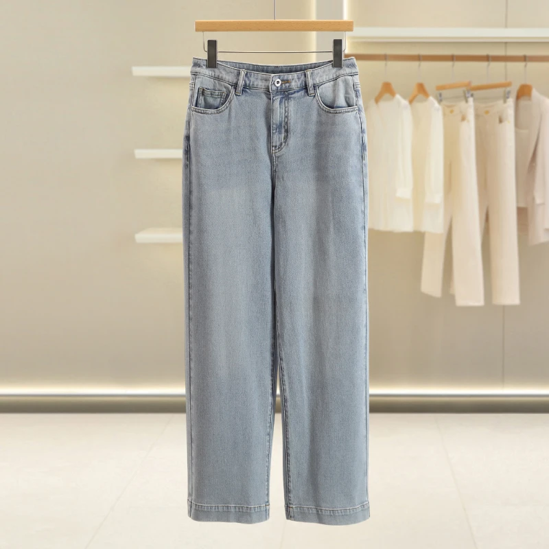 B4288-【奈】直筒裤磨白宽松牛仔裤#1ZNA57Z011