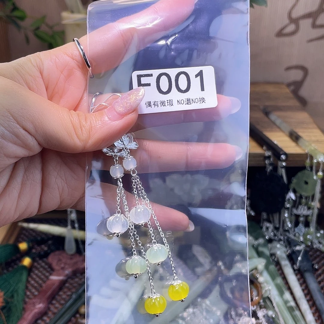 蛇纹石玉发饰合金拿****ღ