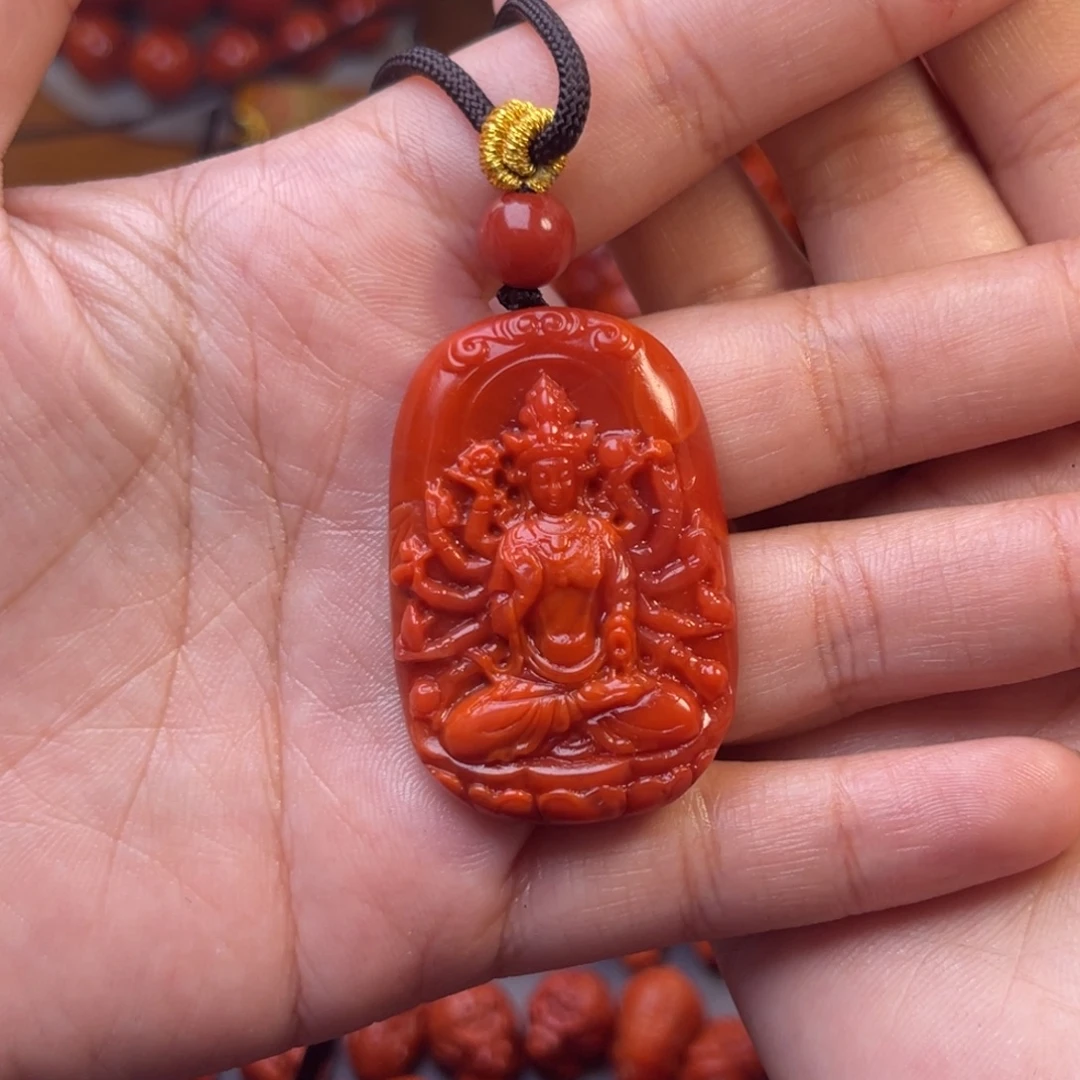 一***圆南红玛瑙未镶嵌川料瓦西精品千手观音