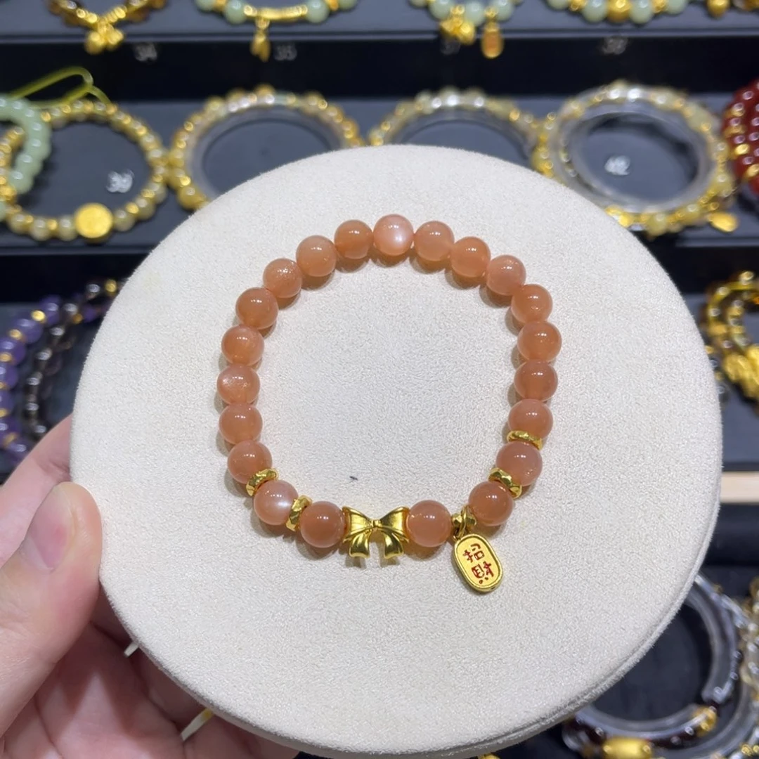 长石玉未镶嵌手链蝴蝶结